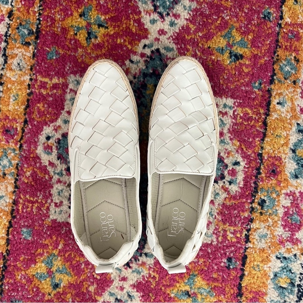 Franco Sarto white sliders